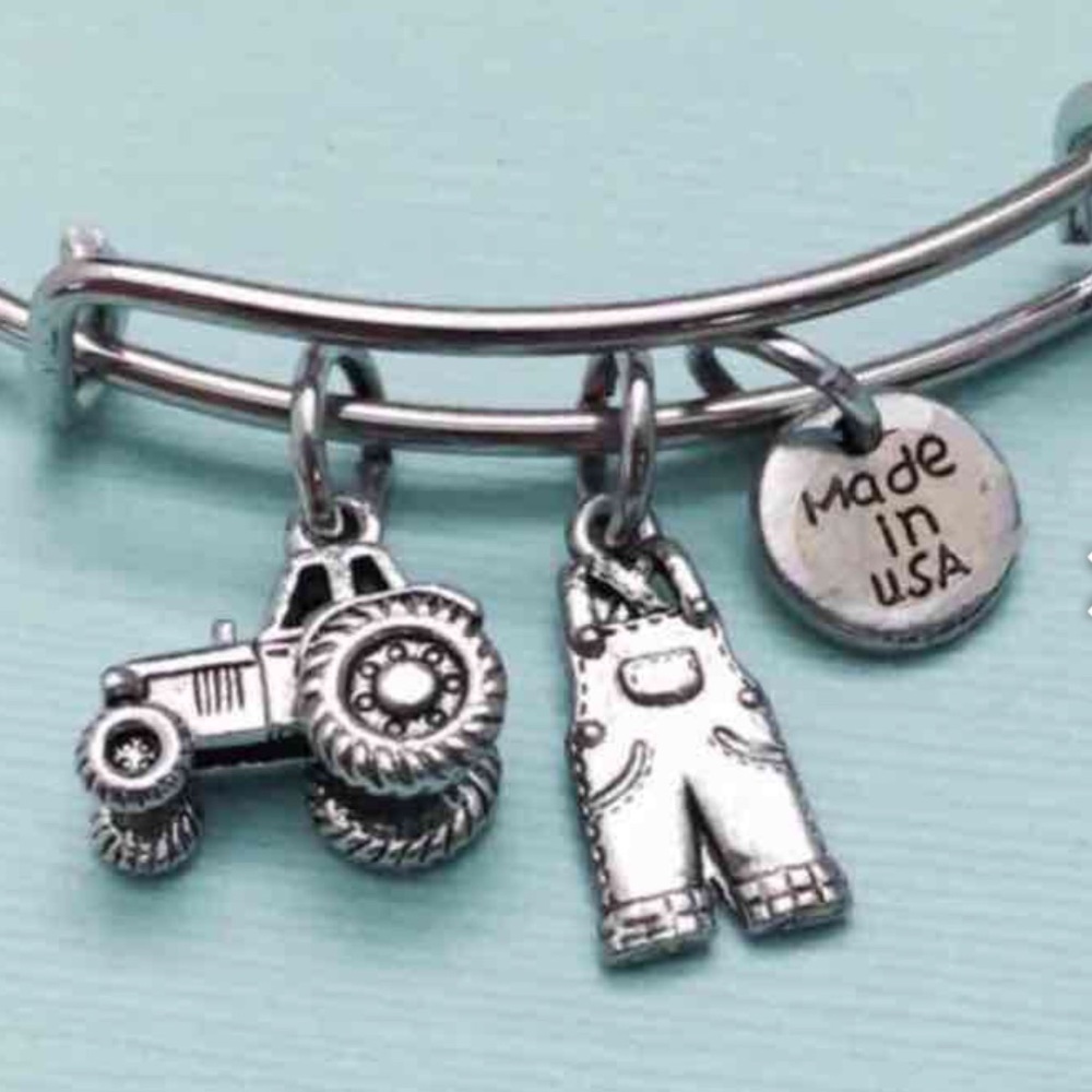 Cute Tractor & Farmer Overalls John Deer Charm B/L