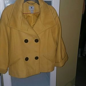 Wool blend coat...mustard colored...blazer style