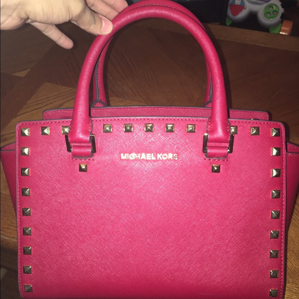 Red Michael Kors Studded Selma