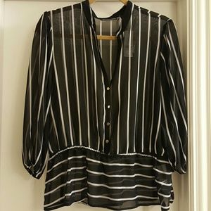 Black and white striped Blouse