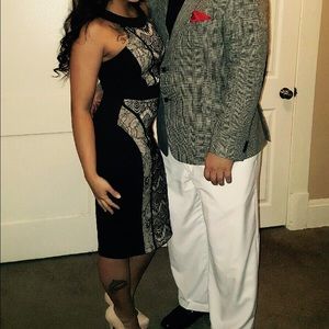 Black and cream dress