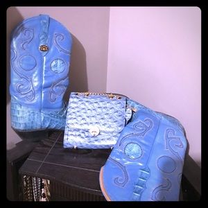 Cowboy boots with matching purse