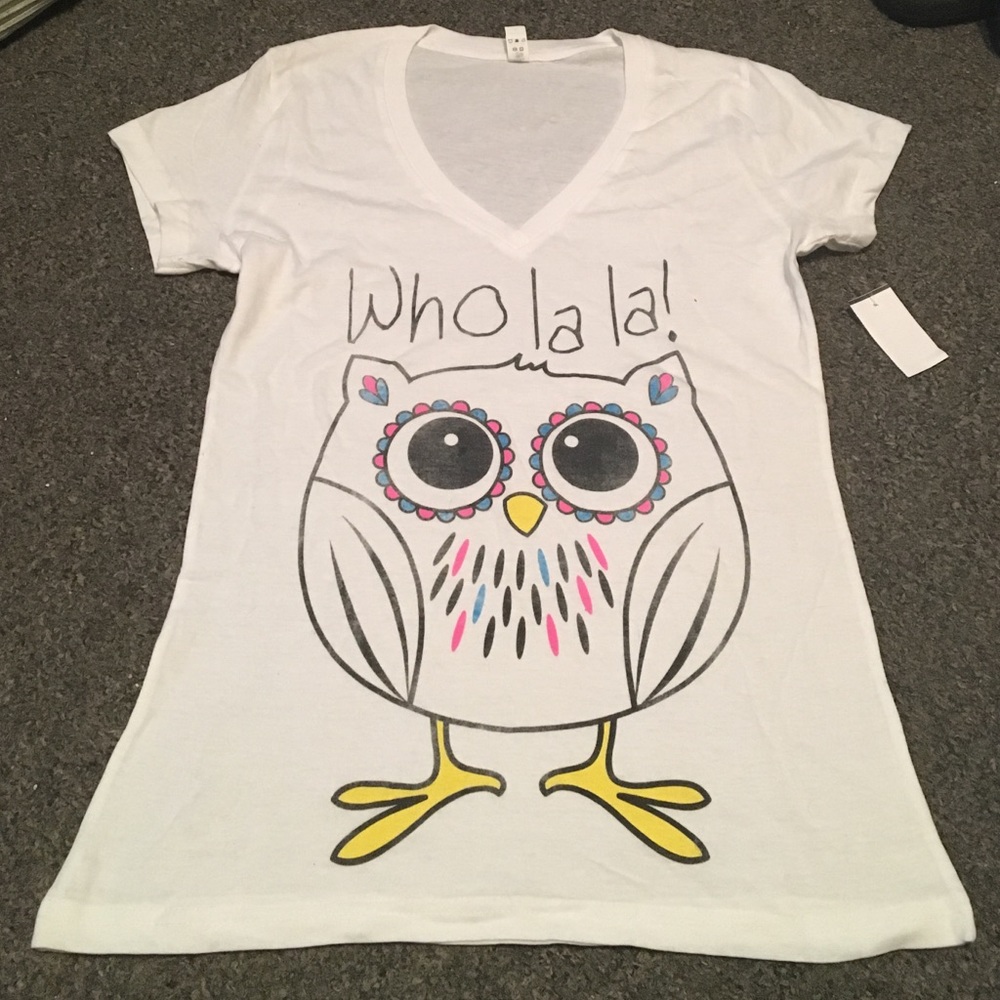 "Wholala" White Owl T-shirt