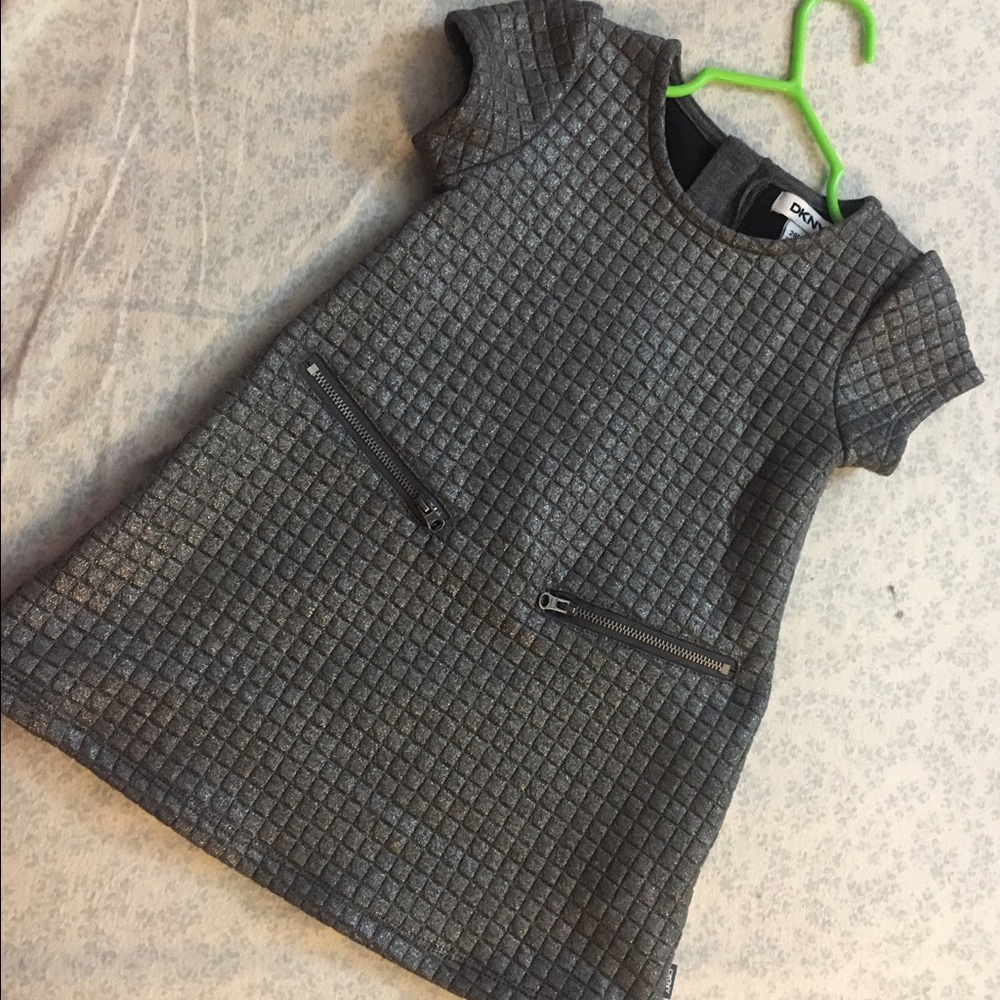 Textured Chrome Color DKNY Dress