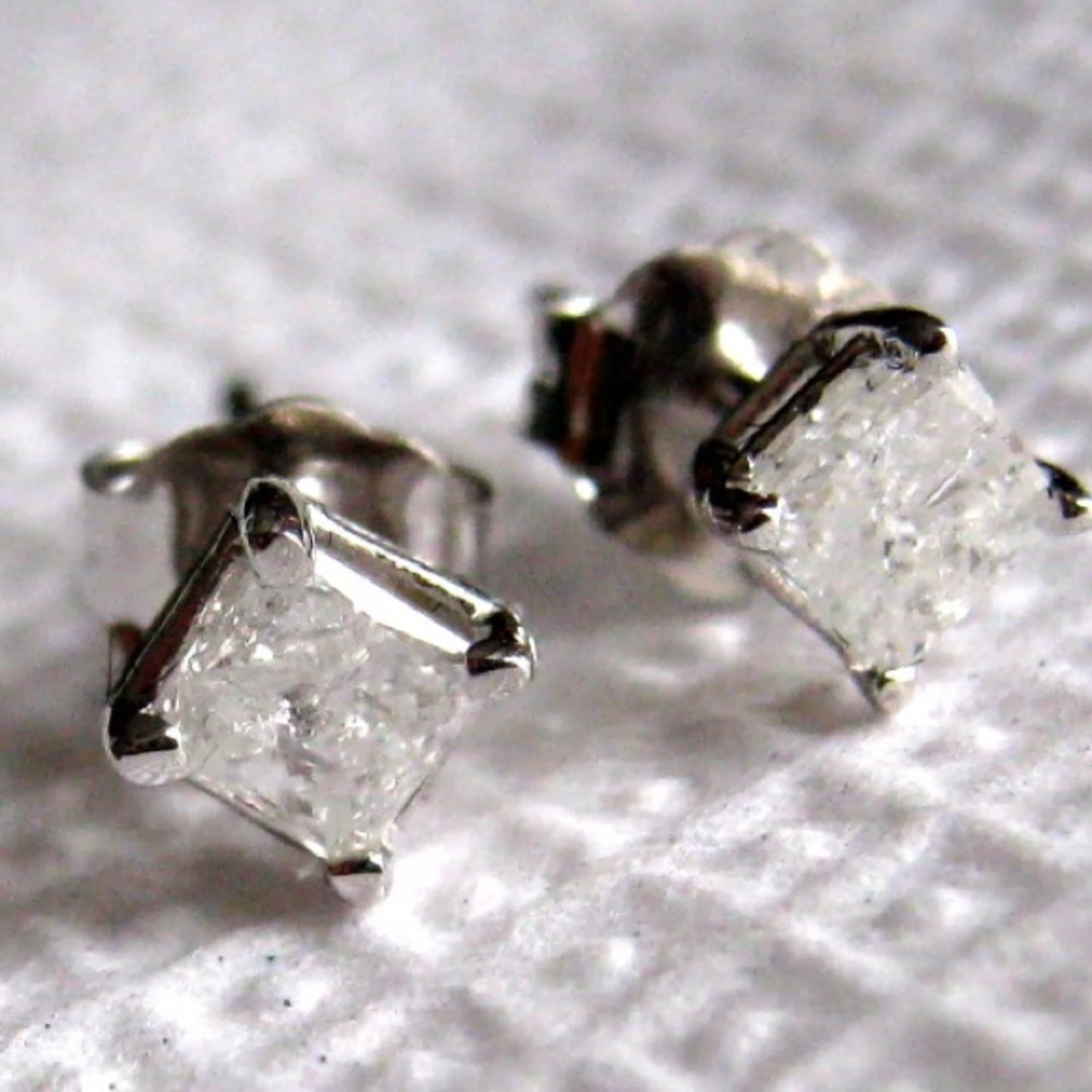 💎 1/3CT NATURAL Diamond 14K White Gold Studs