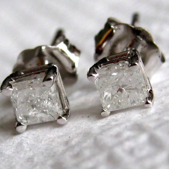 💎 1/3CT NATURAL Diamond 14K White Gold Studs - Picture 5 of 8