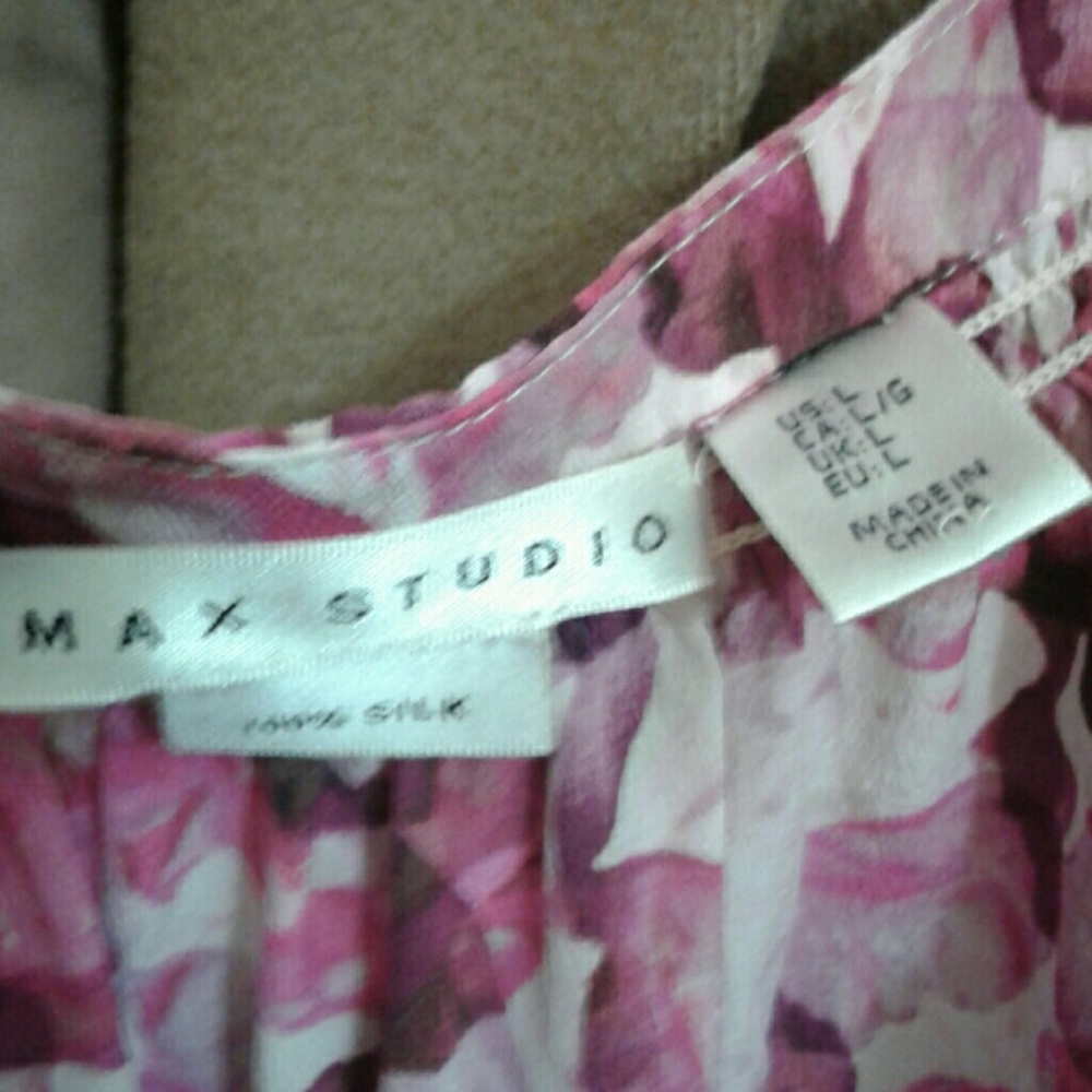 WOMEN'S LARGE MAX STUDIO SILK SHIRT
