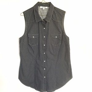 Sleeveless Button Down Top