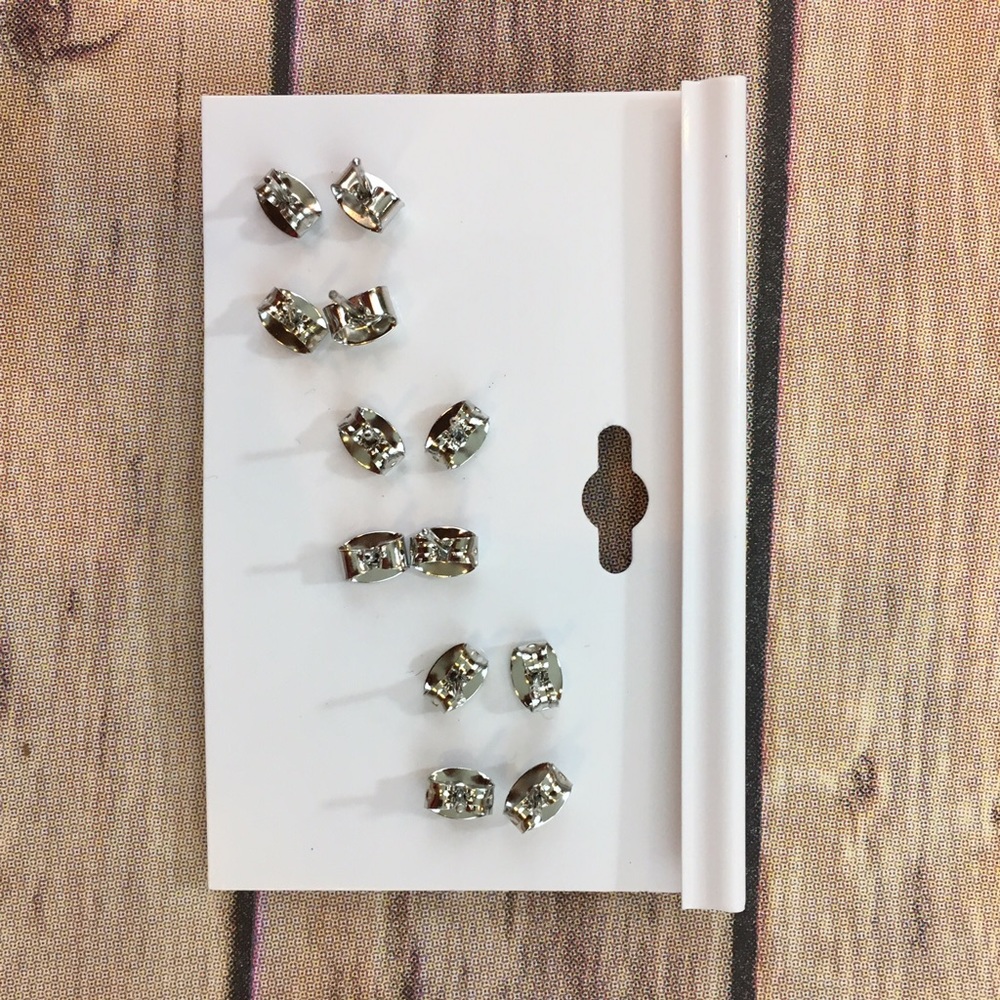6 pcs Earrings Black and Silver - Picture 2 of 3
