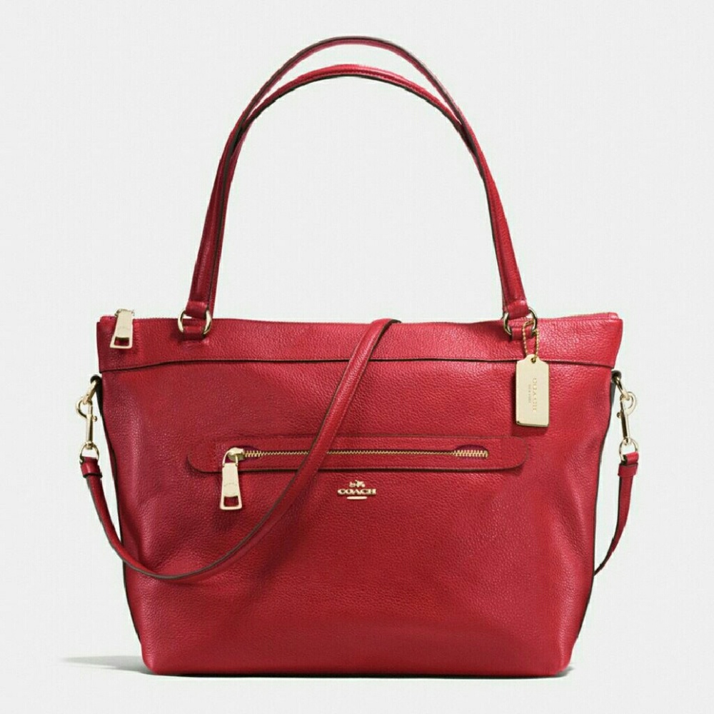SALE Coach leather purse 100% authentic red - Picture 1 of 4