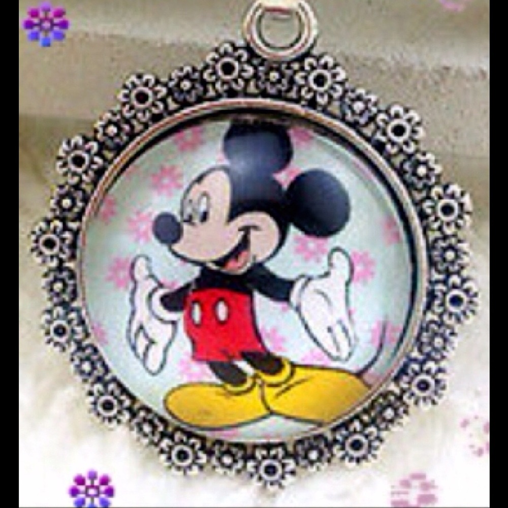 Wonderful World of Mickey silver necklace.
