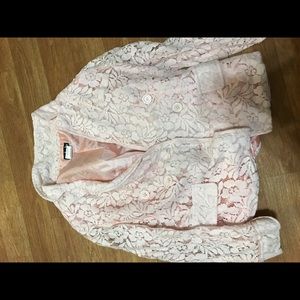 Pink lace blazer