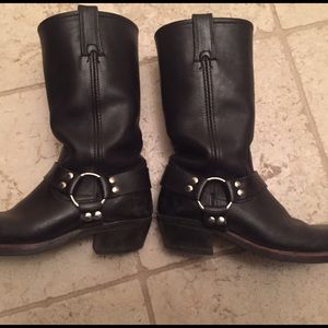 Frye black harness boots