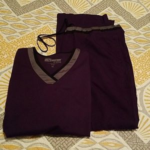 Greys Anatomy purple scrub set, size 2XL women's