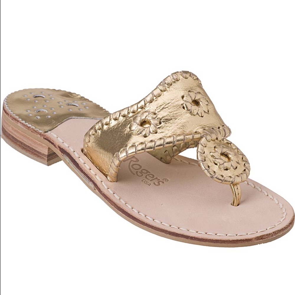 Jack Rogers Hampton Sandal Size 6 GOLD NEW