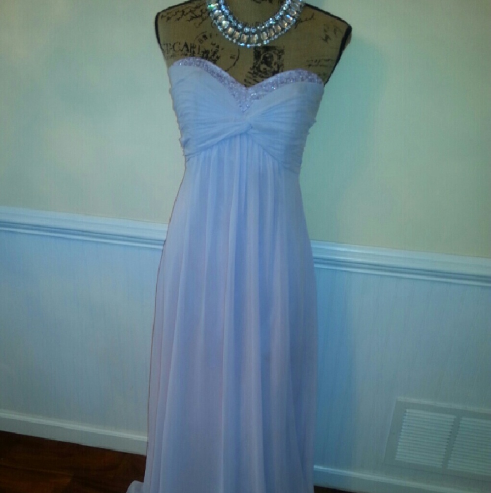David's Bridal lavender chiffon gown