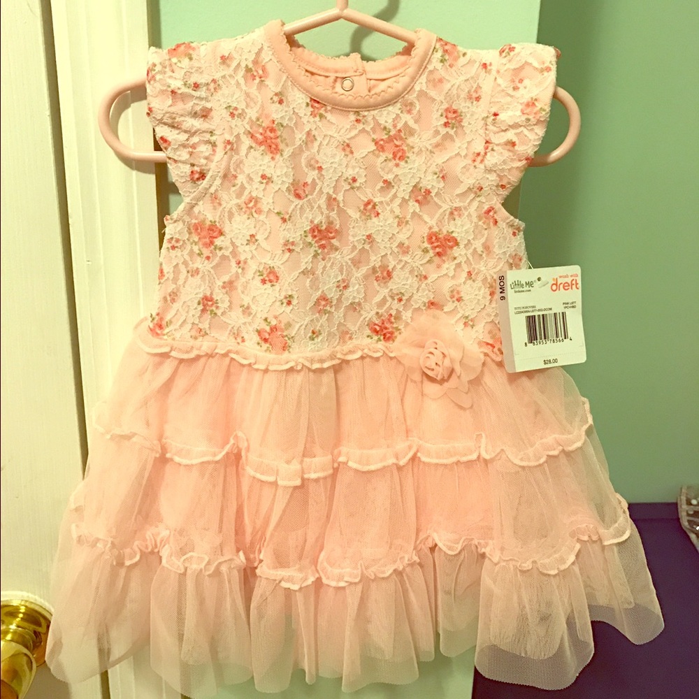 Baby girl ruffle dress with matching headband