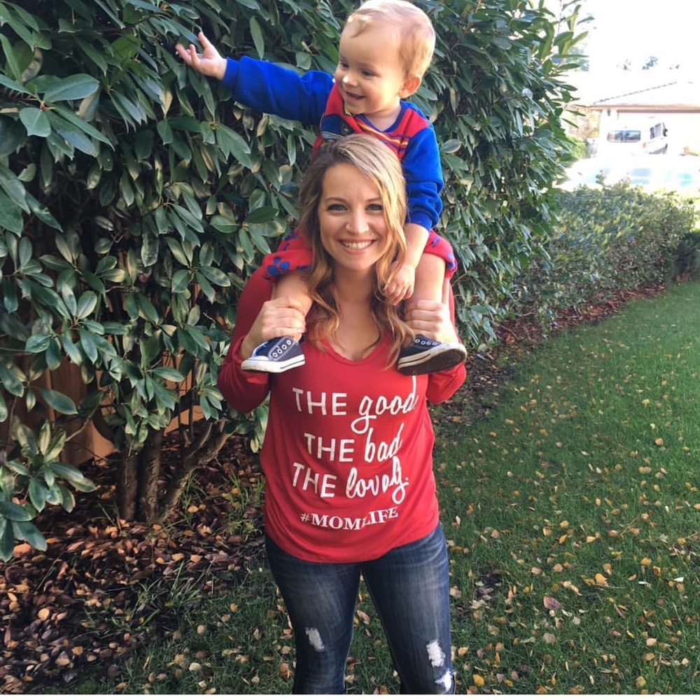 Mom Life Long Sleeve in Crimson!