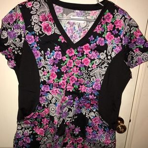 White Cross Scrub Top.