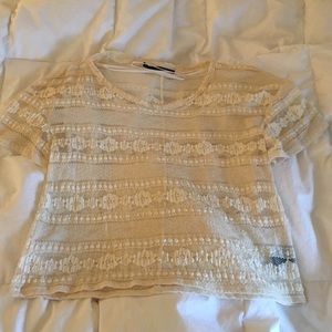 Lace flowy tee