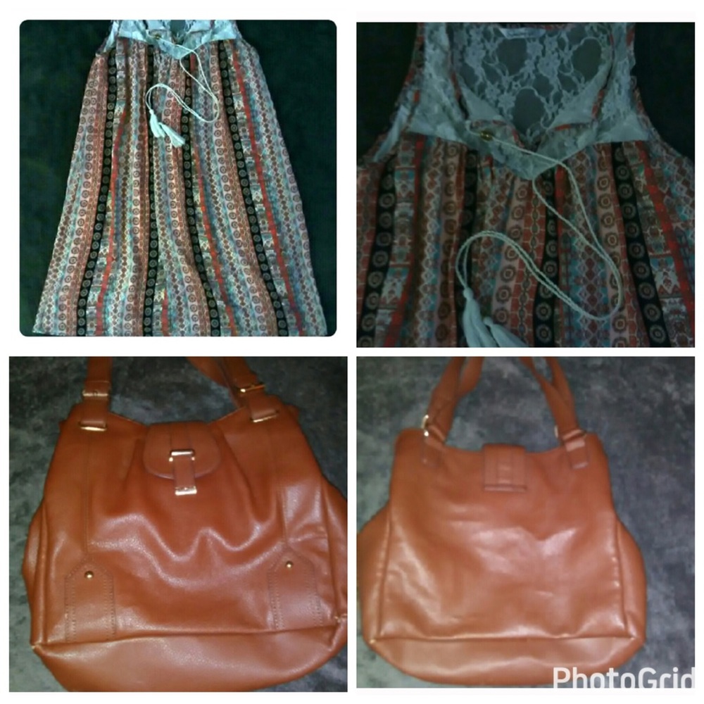 Boho slip dress with complimentary purse