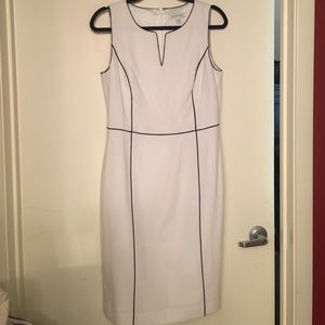 New White dress with black trim