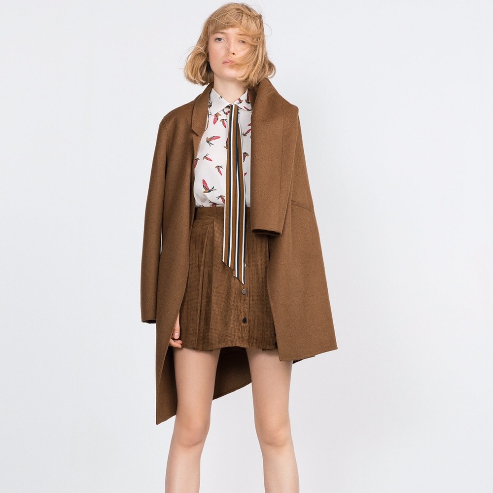 Zara red bird print shirt