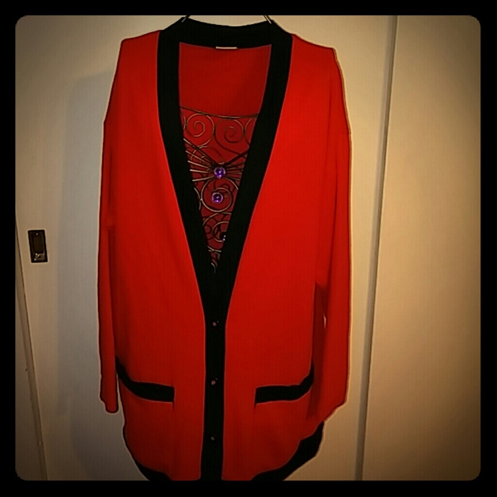Awesome Red and Black Cardigan