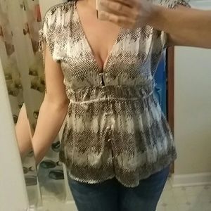 BCBG Short sleeve silky shirt