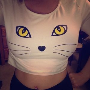 NWT H&M cat crop top