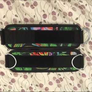 Ankle straps in tropical sparkle and sweat