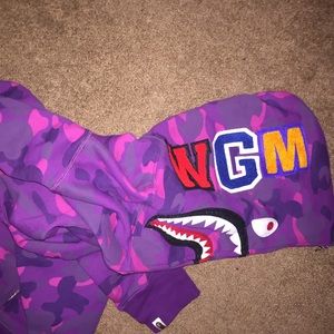 Purple Bape Camo zip up hoodie