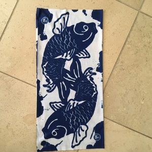 Dark blue koi print Buff