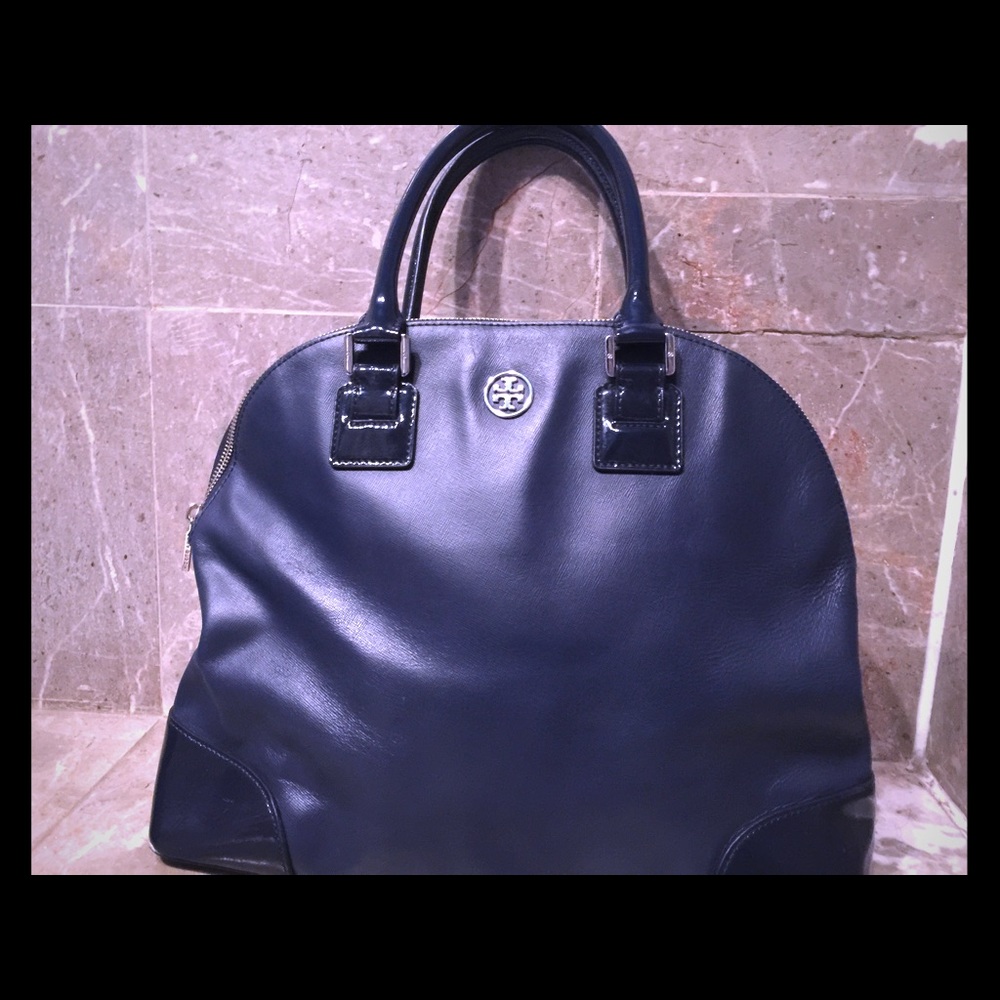 Tory Burch Robinson Dome Satchel in Parisian blue