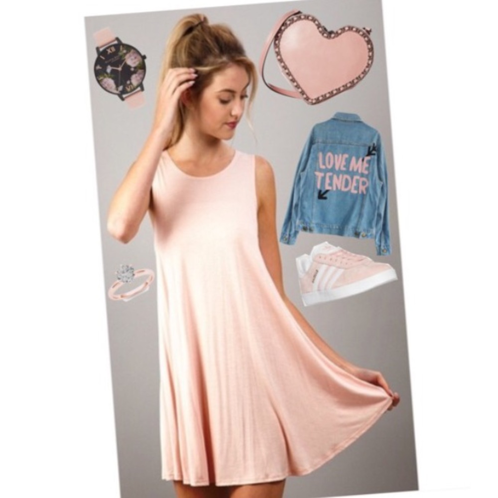 Adorable pink swing dress
