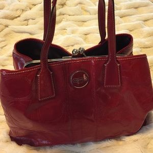 Red coach handbag