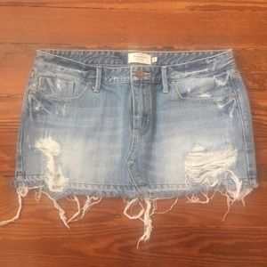 Abercrombie & Fitch Denim Distressed Mini Skirt 6