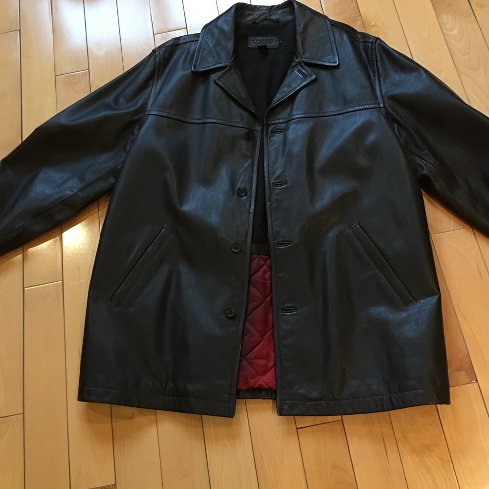 Brand-new J.Crew men's leather jacket - Picture 1 of 4