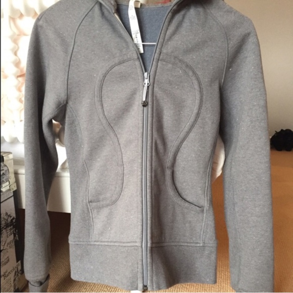 Lululemon Athletica Grey Scuba Hoodie w/ Sparkles