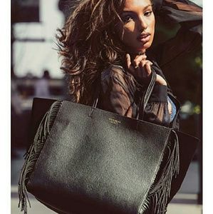 Victoria Secret black fringe bag