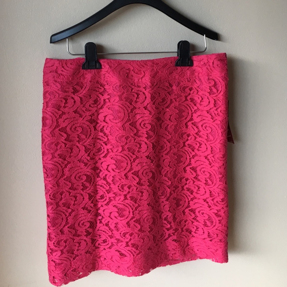 Hot Pink Lace Skirt - Merona - Size 8