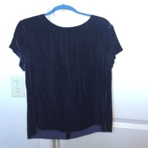 J. Crew navy velvet top
