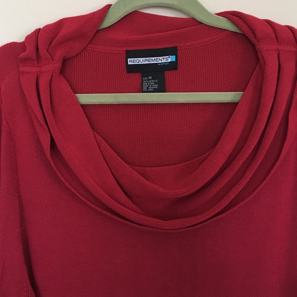 Red Cowl Neck Sweater - Picture 2 of 4