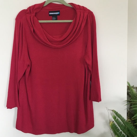 Red Cowl Neck Sweater - Picture 4 of 4