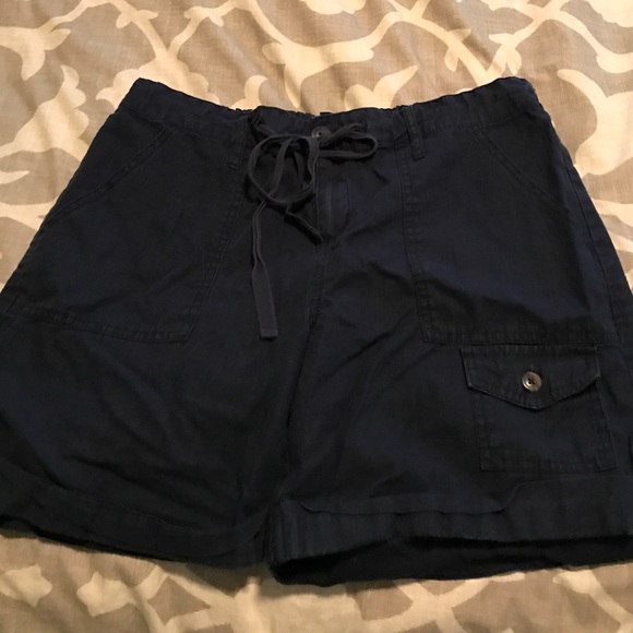 Faded Glory Pants - Navy blue linen & cotton shorts