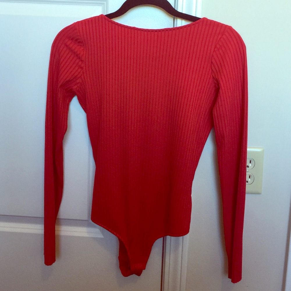 Zara red body suit with low back