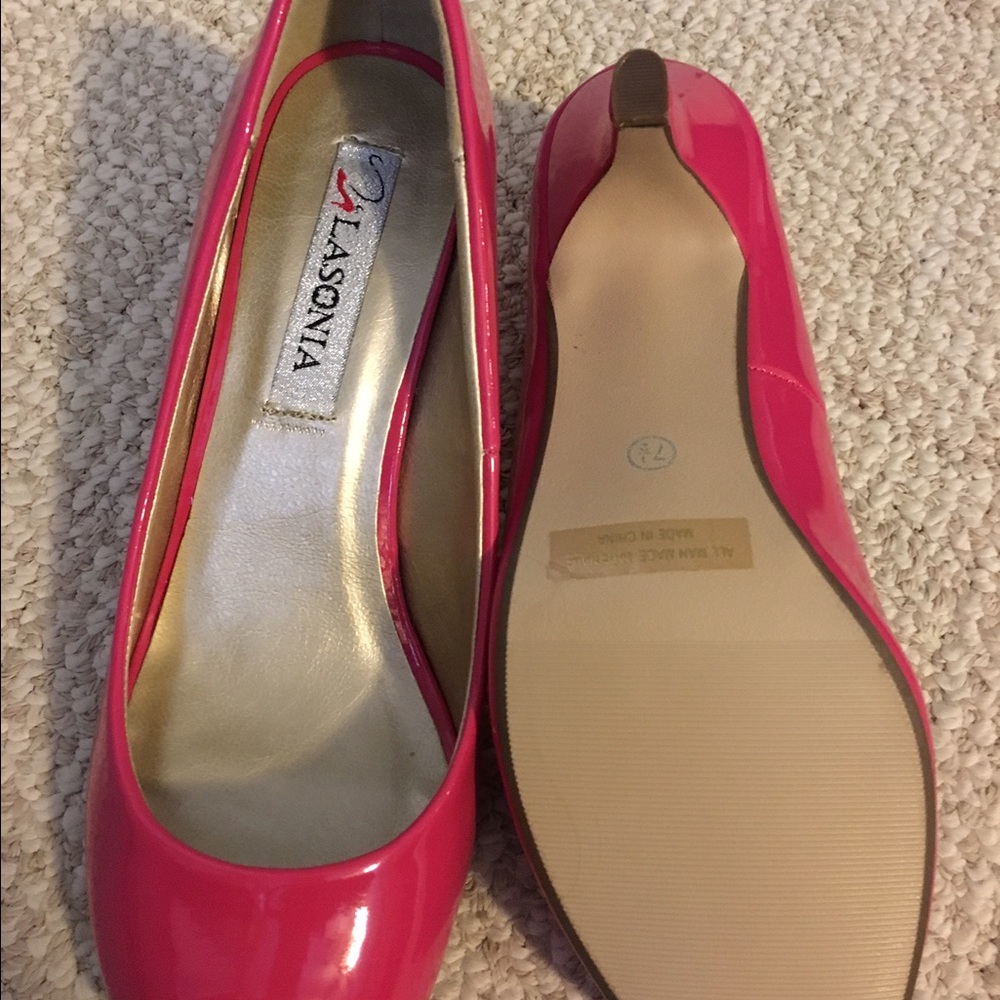 Pink open toe pumps - Picture 3 of 3