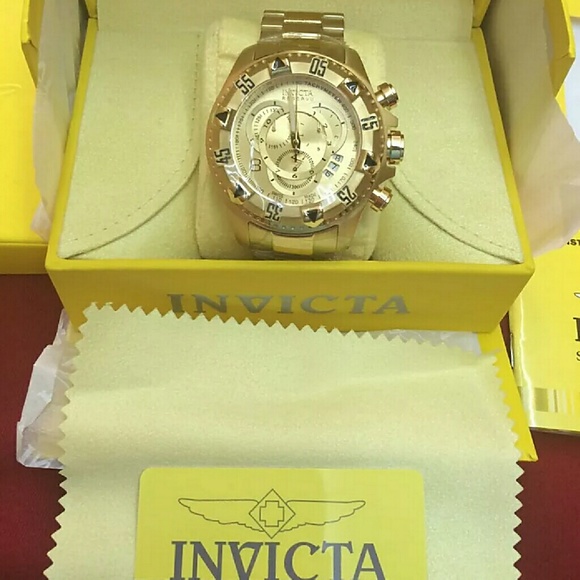 NWT $1,600 18k Gold Reserve Chronograph Men Watch - Picture 4 of 4