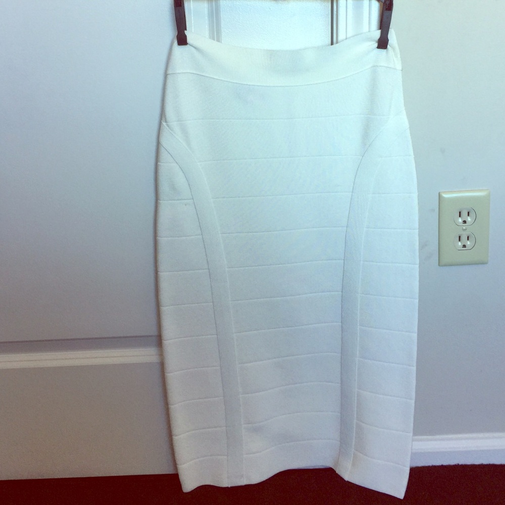 Bebe white stretch skirt