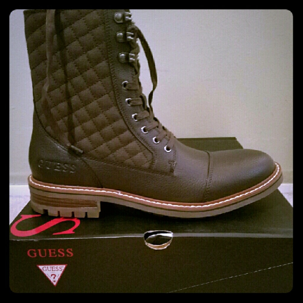 New GUESS Mens Dark Brown boots size10.5 MSRP $160